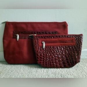 NEW - Red Lancôme Makeup Cosmetics Travel Bag Pouch Set